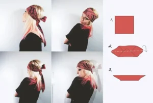 آموزش بستن روسری به شکل هدبند