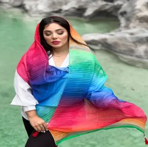 شال زنانه رنگ فانتزی