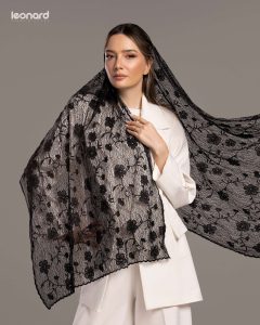 شال گیپور گلدوزی مشکی ch158