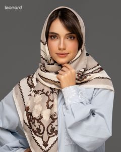 روسری نخ ابریشم ژاکارد 2442